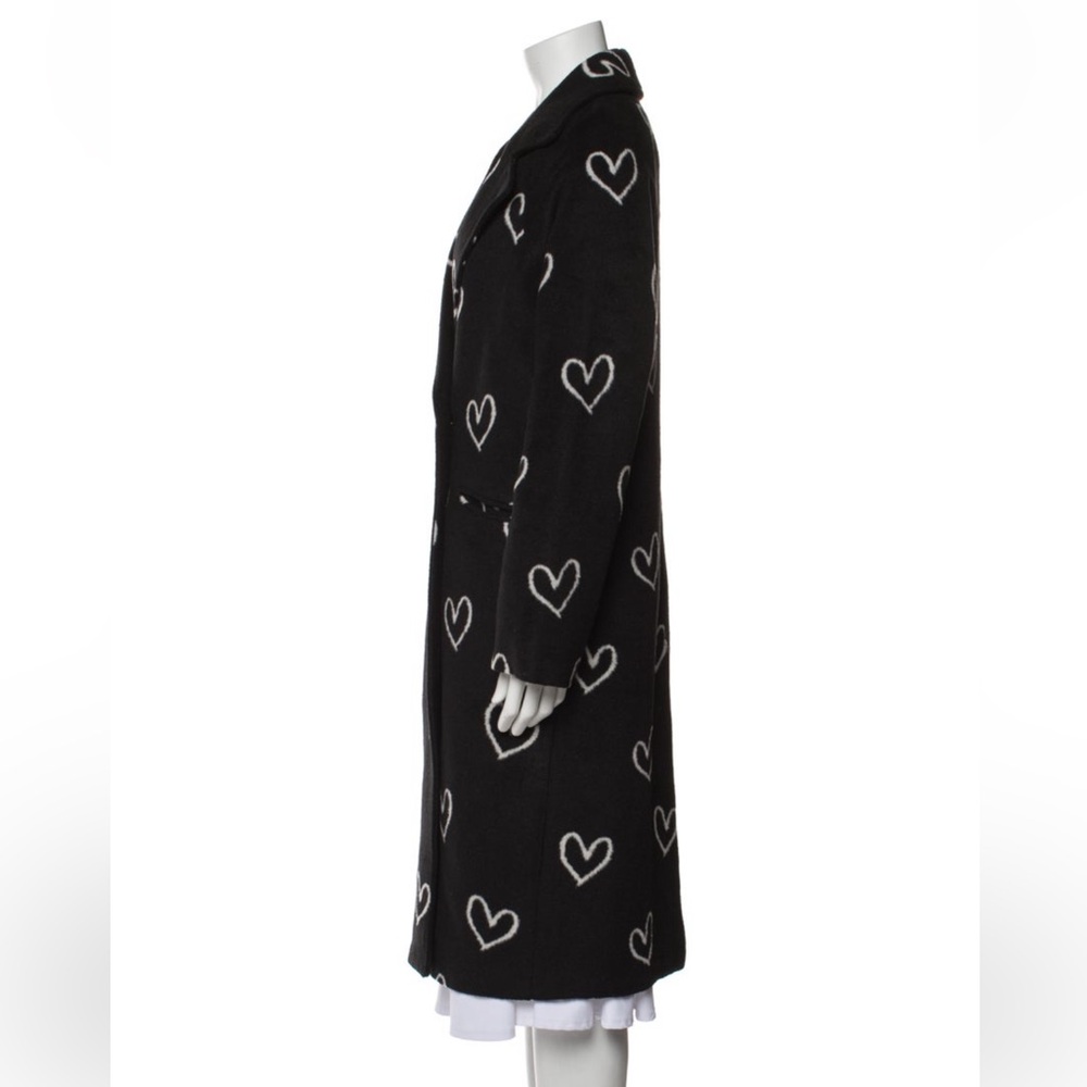 Avec Les Filles Black & White Heart Pattern Coat - Picture 4 of 5